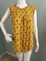 Women&#39;s Old Navy Sleeveless Floral Ruffle Trim Swing Smocked Blouse Top Sz Large - £11.96 GBP