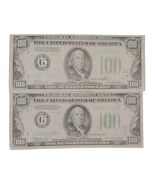 Lot of 2 1934 $100 Bills Chicago One Without Series Letter Light Green Seal - $346.49