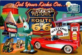 Postcard Historic Route 66 Caricature Nostalgia Unposted  6 x 4 Ins. - £6.12 GBP
