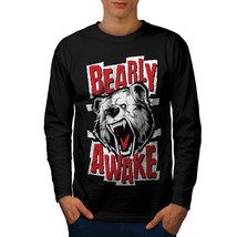 Wellcoda Bear Awake Beast Funny Mens Long Sleeve T-shirt,  Graphic Design - £18.16 GBP