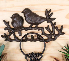 Cast Iron Rustic Lovebirds Perching On Twig Branch 4-Pegs Wall Coat Keys Hooks - £17.29 GBP