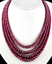 Fine Natural Untreated Ruby Round 4 L 882 Ct Beaded Gemstone Important Necklace - £3,796.23 GBP