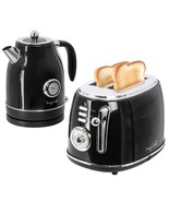 MegaChef 1.8 Quart Electric Tea Kettle and 2 Slice Toaster Combo in Black - $1,772.96 MXN