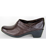 Clarks Brown Leather Slip-ons US size 10 Comfort  preowned Excellent New... - $536.90 MXN