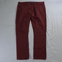 Topman 36 x 32 Red Vintage Slim Chino Pants - £11.77 GBP