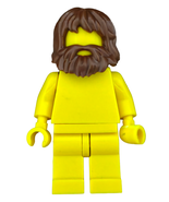 Minifigure Wig, Brown Hair Shaggy with Beard and Mouth Hole - UB1388 - $3.68 CAD