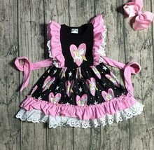 NEW Boutique Valentine&#39;s Day Pegasus Unicorn Heart Girls Ruffle Dress - £6.77 GBP