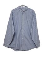 Vintage L.L.Bean Blue White Stripe Oxford Wrinkle Resistant Preppy Old M... - $22.99