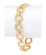 Glamorous CZ Link Bracelet with 18K Gold Finish - £53.39 GBP+