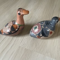 Vintage Tonala Mexican Pottery Dove Bird Folk Art Figurines - £25.76 GBP