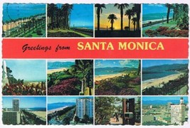 Postcard Greetings From Santa Monica California Multi View - £1.69 GBP
