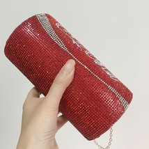 Red Evening Clutch Bags women&#39;s Crystal   Round small Purse Fashion designer Han - £43.25 GBP