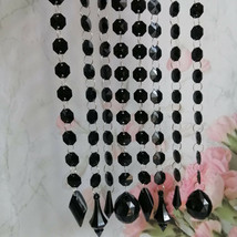 15pcs Acrylic Black Pointed Drop Pendant Acrylic Octagonal Bead Centerpieces - £10.46 GBP