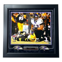 Ray Lewis Autographed Baltimore Ravens 16x20 Photo Framed BAS Signed vs Big Ben - £499.21 GBP