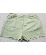 Hayden Jeans Shorts Womens Size 1XL Green Cotton Cut Off 5 Pockets Low W... - $20.22