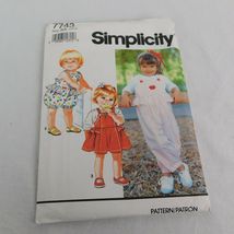 Simplicity 7743 Toddlers Childs Overalls or Jumper & Knit Top Pattern ½,1,2 Romp - £4.68 GBP