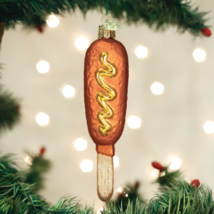 Old World Christmas Corn Dog Cornmeal Battered Hot Dog Glass Xmas Ornament 32327 - £13.49 GBP