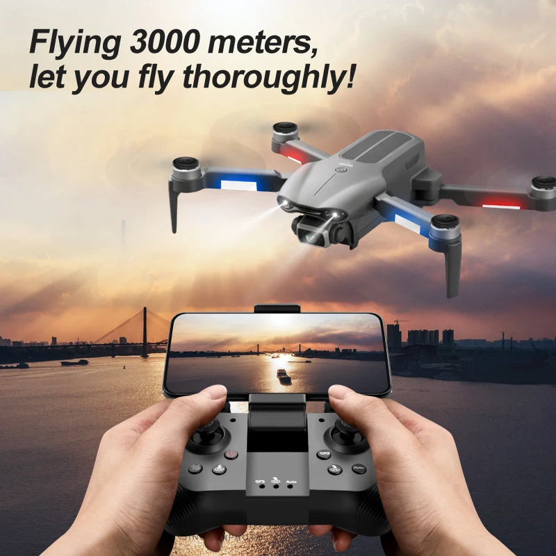 Drone F9 6k 3km Free shipping Brushless Motor GPS Foldable HD RC Quadcopt - £120.72 GBP+