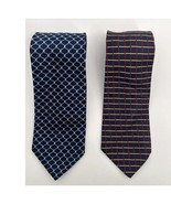 Vintage Lot of 2 Brooks Brothers Makers Ties Blue Geometric 3.5” Wide 57... - £45.19 GBP