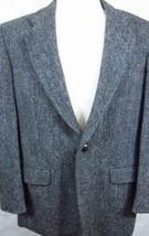 Alexandre Gray Herringbone Harris Tweed Wool Sport Coat 42R Made in England - £64.73 GBP