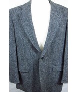 Alexandre Gray Herringbone Harris Tweed Wool Sport Coat 42R Made in England - £63.99 GBP