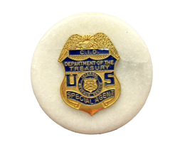 IRS CID US Treasury Department Special Agent Badge Marble Paperweight Vintage - £18.23 GBP