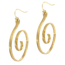Swirl Dangle Drop Earrings Gold - £9.71 GBP