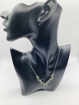 Vintage Art Nouveau Silver Tone Marcasite And Faux Pearl Necklace - $16.97