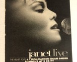 Janet Live Madison Square Gardens Print Ad Vintage Janet Jackson TPA4 - £4.72 GBP