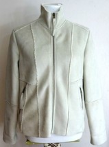 Chico Winter Off White Faux Suede Jacket Zip Front  Chico Size 0 = Wms Small - £33.48 GBP