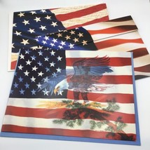 US Flag Stars &amp; Stripes Patriotic Note Cards Blank Inside Fold N Send Lo... - £6.18 GBP