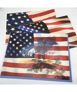 US Flag Stars &amp; Stripes Patriotic Note Cards Blank Inside Fold N Send Lo... - £6.22 GBP