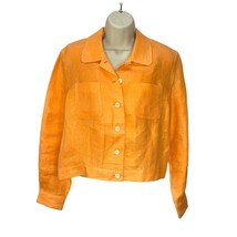 Vintage Talbots Irish Linen Orange Blazer Womens 4 Y2K Style Lightweight... - $39.55