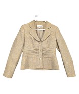 Vtg Jones New York Women&#39;s 8 Gold Animal Print Textured Suit Blazer Prep... - $40.75 CAD