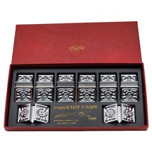 Carvel Hall Unique Knife Rest Caddy Set Of 8 Original Box Silver Tone 1960&#39;s VTG - £20.90 GBP