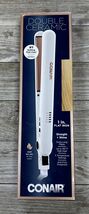 Conair Double Ceramic Flat Iron,1 Inch Flat Iron,White/Rose Gold ~ Used - €14,52 EUR