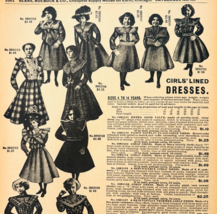 1901 Girls Lined Dresses Reproduction Advertisement Sears Fashion Clothe... - $459.19 MXN
