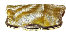 NWT Sophia Collection Gold Rhinestone Clutch Detachable Chain Retro Glam... - £17.62 GBP