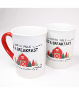 Christmas Coffee Mug Tea Cup North Pole Bed &amp; Breakfast Hot Cocoa Red Ba... - £15.25 GBP
