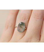 Natural Moss Agate Ring Handmade 925 Sterling Silver Ring Engagement Sil... - £49.54 GBP