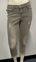 Rock &amp; Republic Gray Stone Washed Stressed Jean Capri Women&#39;s Size 4 - $14.24