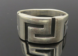 925 Sterling Silver - Greek Key Design Polished Tapered Band Ring Sz 9 -... - $37.45