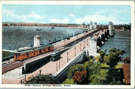 Postcard West Boston Bridge Charles River Massachusetts Posted 1917 - £14.20 GBP