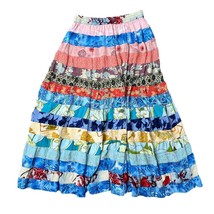 Women’s One Size Skirt Maxi Patch Work Long Printed Dori Elastic Waist P... - $32.69