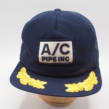 Vintage A/C Pipe Patch Mesh Snapback Trucker Farmer Hat Cap NWOT - £34.92 GBP