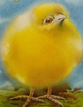 Easter Greetings Postcard Giant Puffy Baby Chick Blue Skies Vintage Original - £15.31 GBP