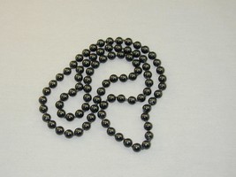 31&quot; Round Onyx Bead Necklace Knotted In Between 8mm Beads - £23.44 GBP