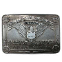 VTG NRA Leadership Award Freedom Eagle Coat of Arms Belt Buckle New Members - £15.56 GBP