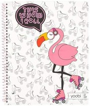 Yoobi Flamingo Spiral Notebook 1 Subject 100 Perforated College Ruled 2 ... - $11.99