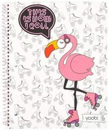 Yoobi Flamingo Spiral Notebook 1 Subject 100 Perforated College Ruled 2 ... - £9.38 GBP